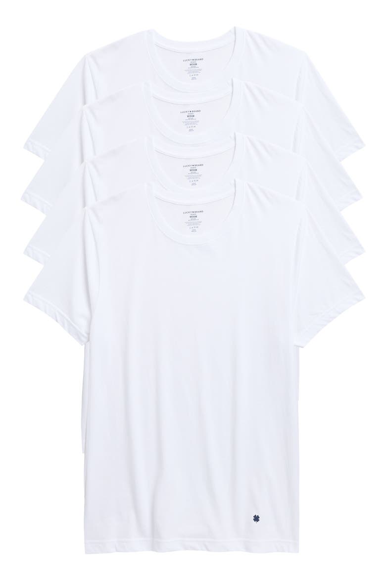 4-Pack Short Sleeve Crew Tees, Main, color, WHITE