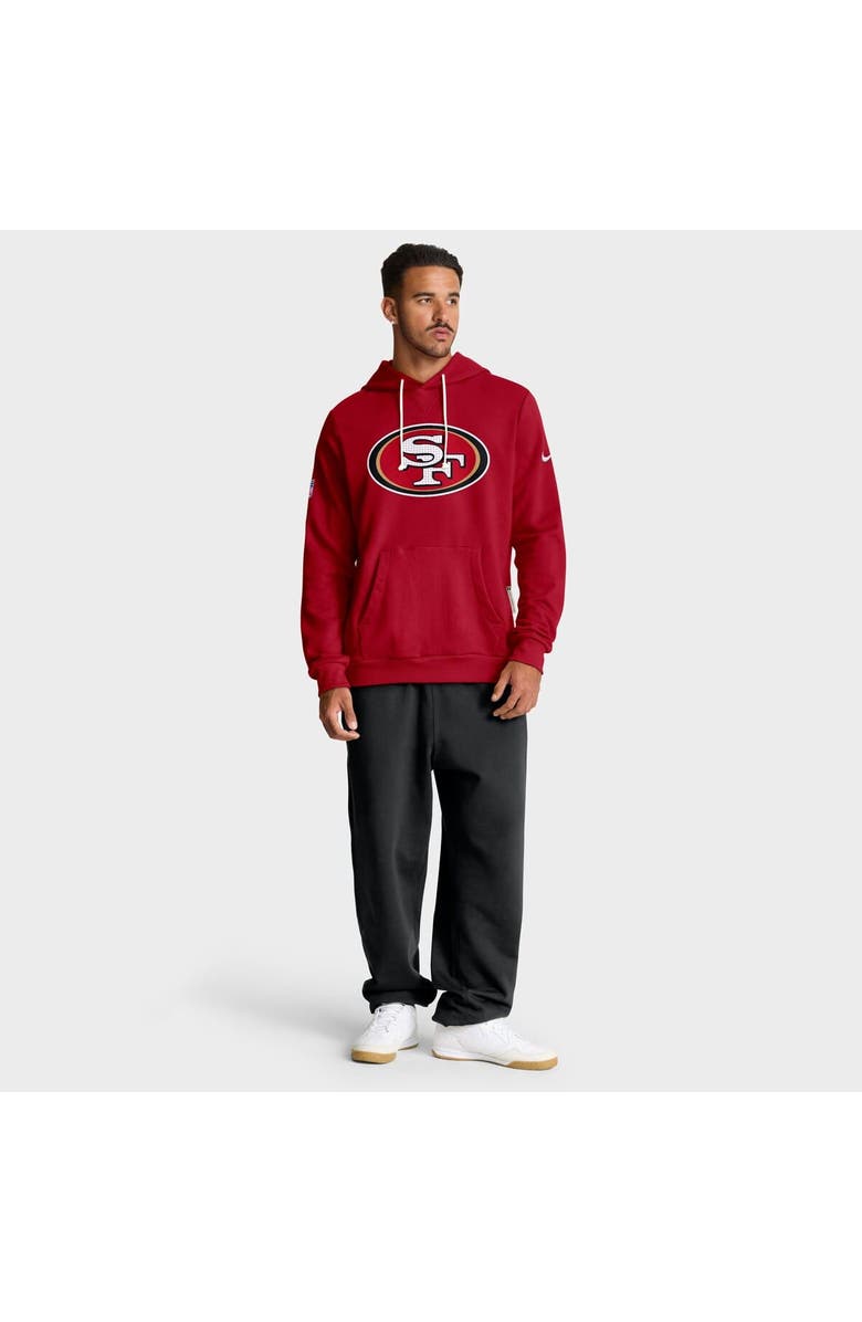 Nike Men's Nike Scarlet San Francisco 49ers Sideline Standard Issue Initial Home Dri-FIT Hoodie, Alternate, color, 