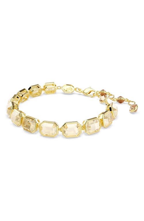Swarovski Swaroski Millenia Gold-tone Plated Tennis Bracelet In Multi