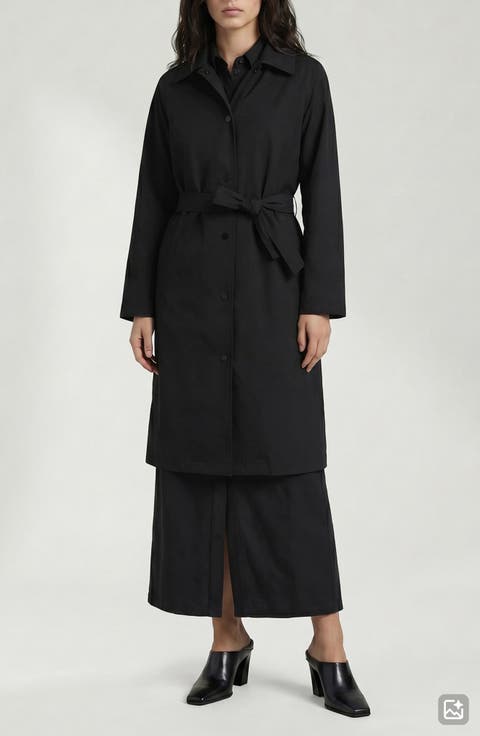 Janice Tie Waist Water Repellent Coat