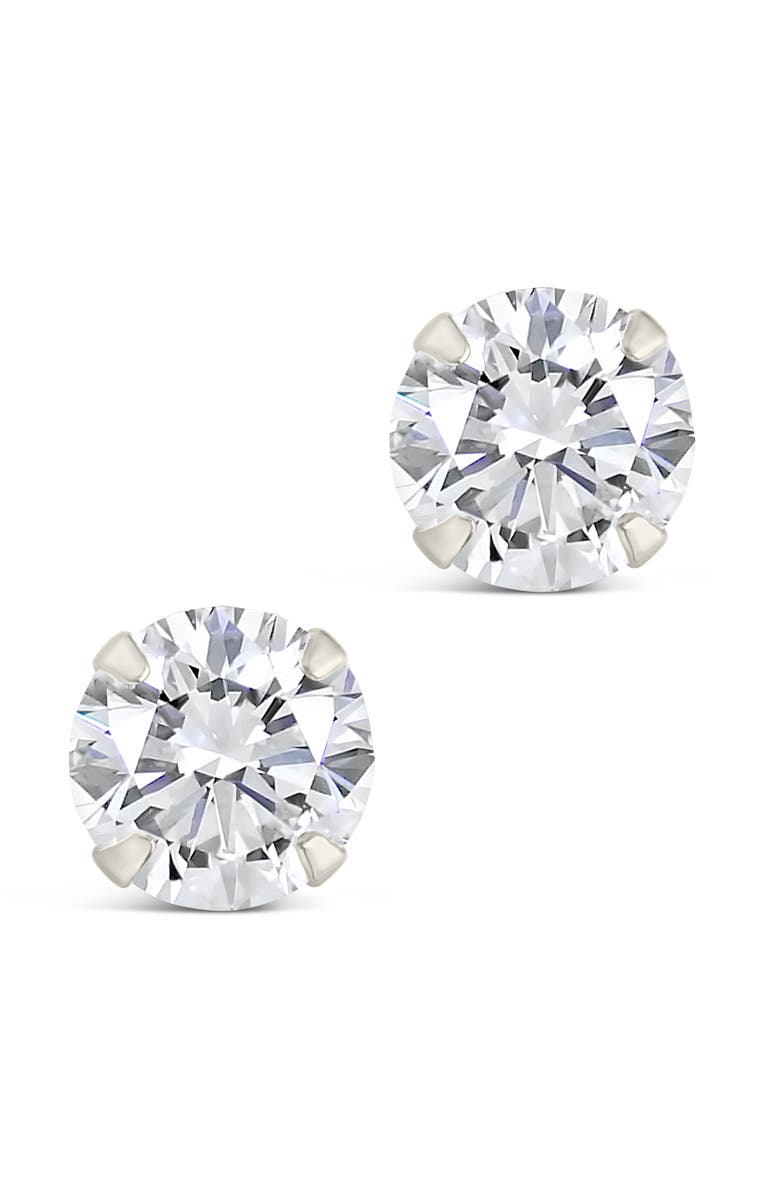 Sterling Forever Cubic Zirconia Stud Earrings, Alternate, color, 