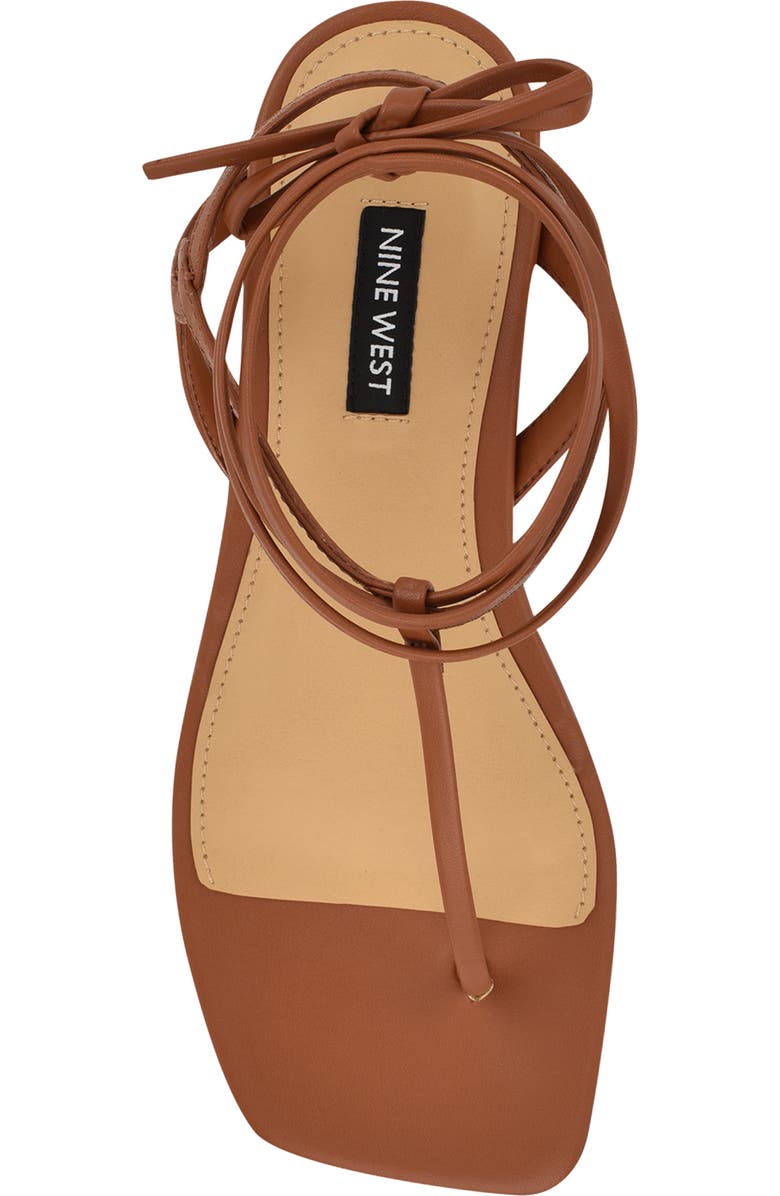 Nine West Norta Ankle Wrap Sandal, Alternate, color, Medium Brown
