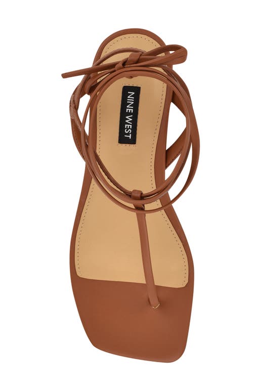 Nine West Norta Ankle Wrap Sandal In Medium Brown