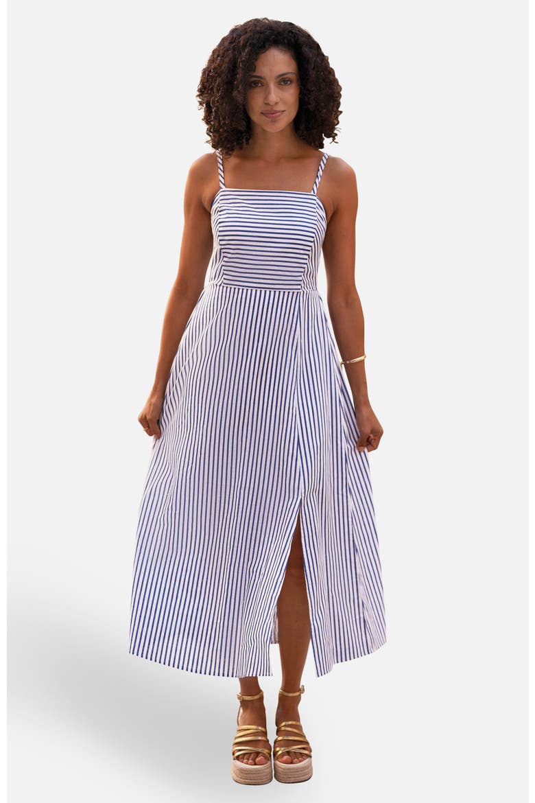 Cotton Midi Sun Dress, Main, color, Blue