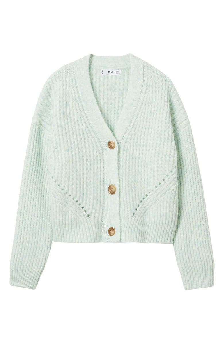 MANGO Ribbed Crop Cardigan, Alternate, color,