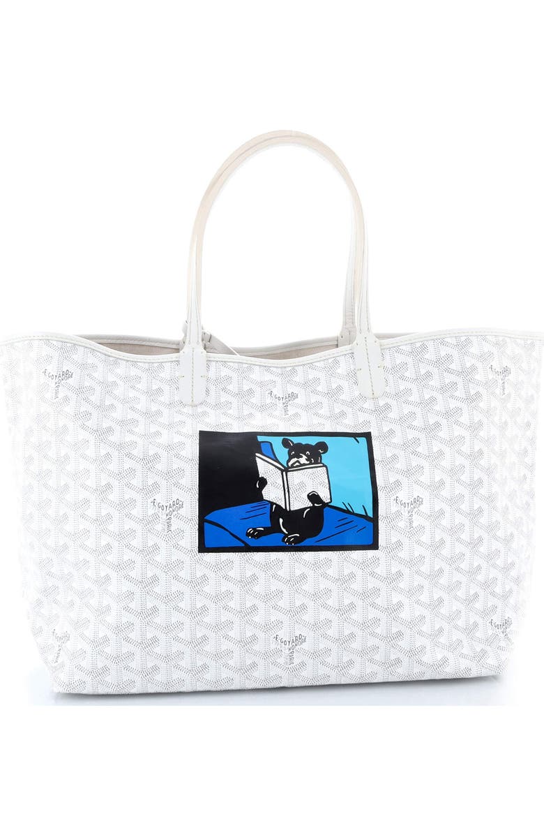 Pre-Owned Goyard Saint Louis Tote Printed Coated Canvas PM, Alternate, color, White