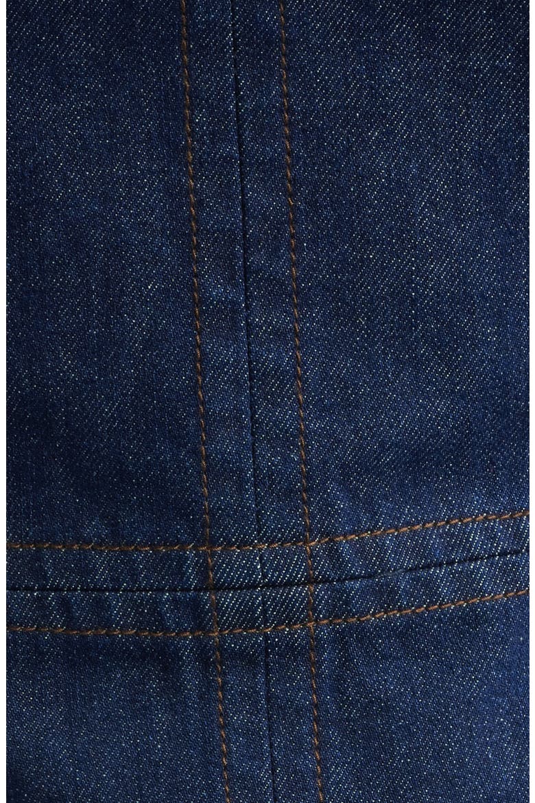 Isabella Denim Peplum Top, Alternate, color, MIDNIGHT RINSE