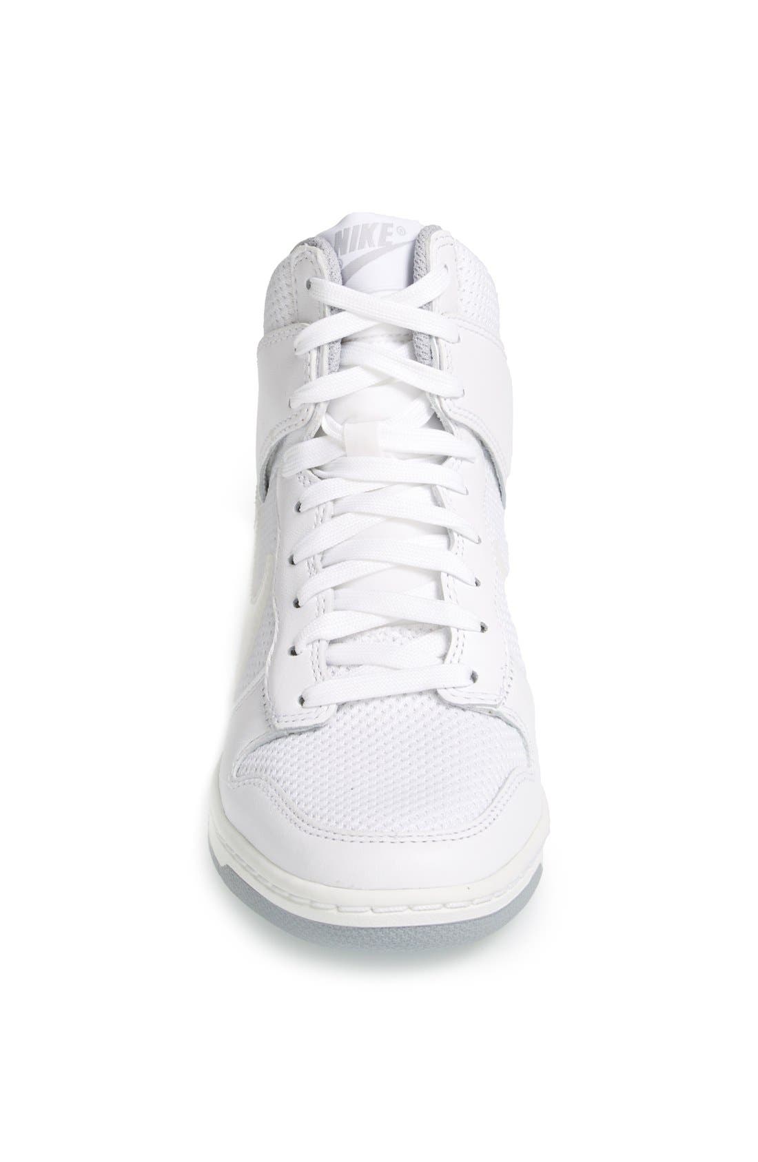 'Dunk Sky Hi - Essential' Wedge Sneaker, Alternate, color, WHITE/ GREY/ WHITE