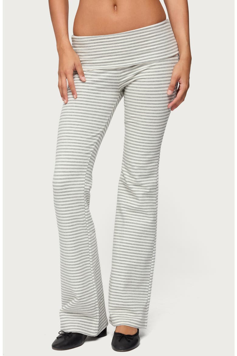 Kaeli Stripe Flare Pants, Main, color, GRAY-AND-WHITE