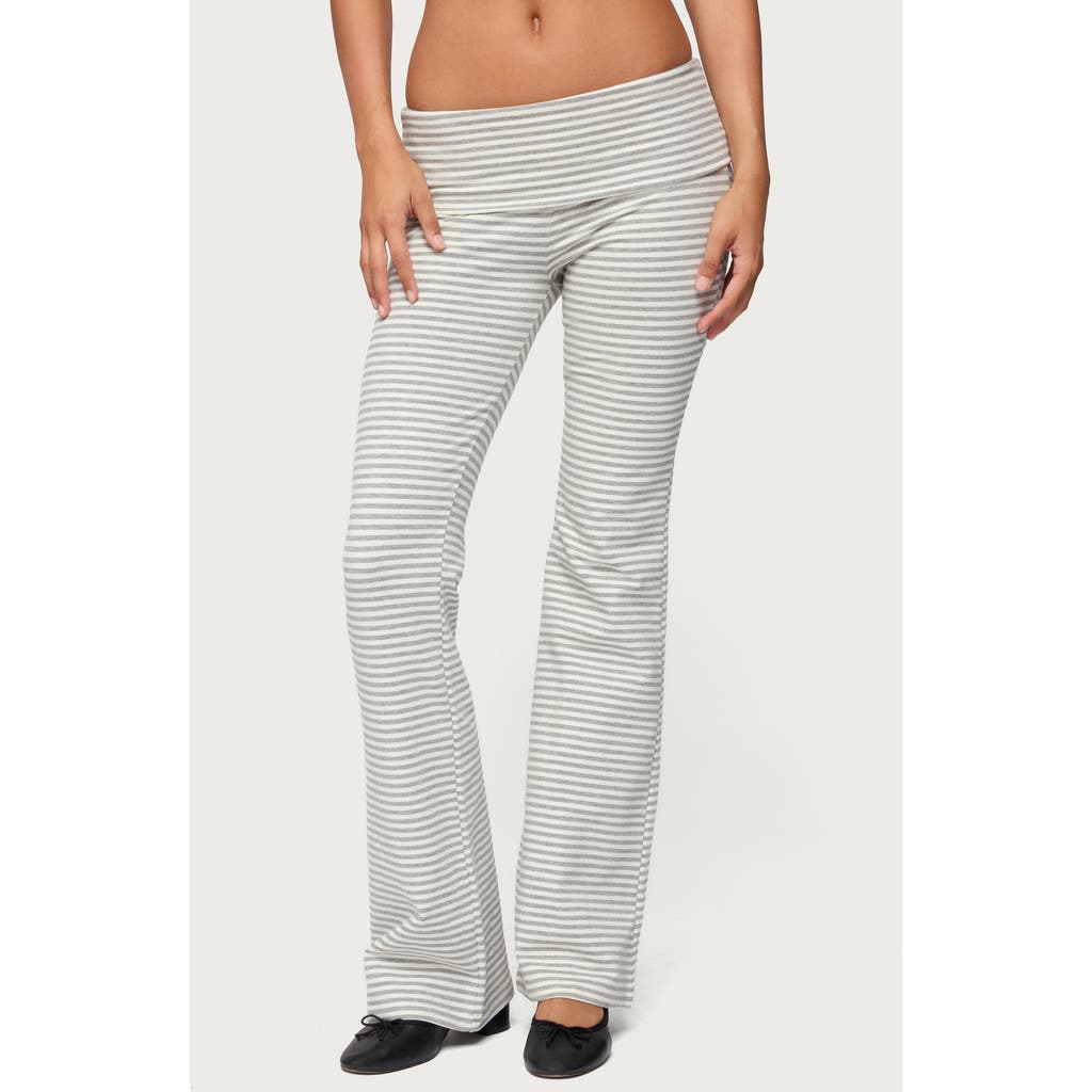 Edikted Kaeli Stripe Flare Pants In Blue