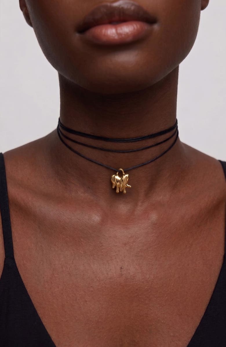 YOJ Loff Mini Cord Necklace in Gold and Black, Alternate, color, Gold / Black