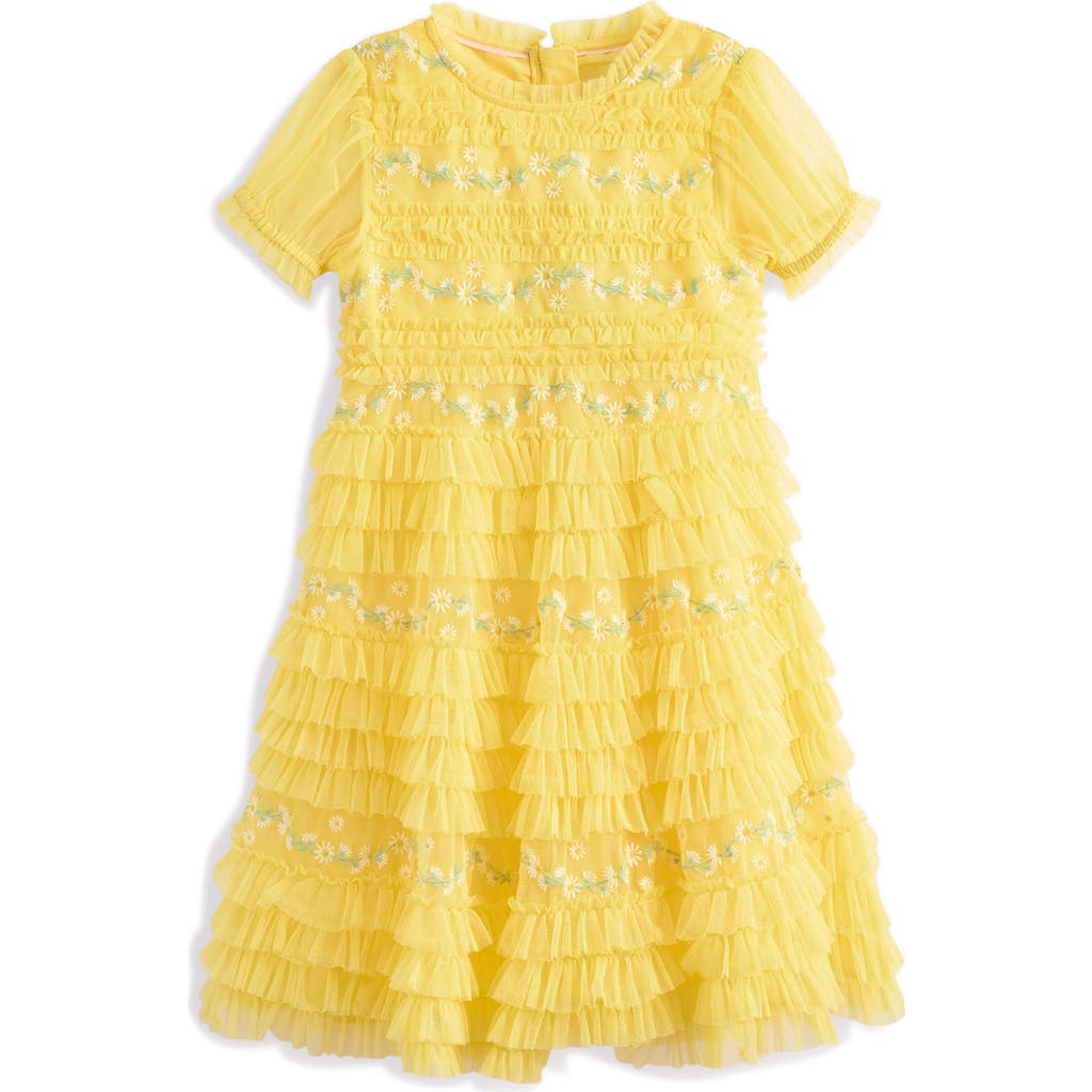 Mini Boden Kids' Easter Frill Tulle Dress In Butter Yellow