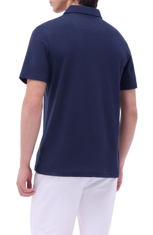 Bugatchi Quarter Zip Polo In Navy