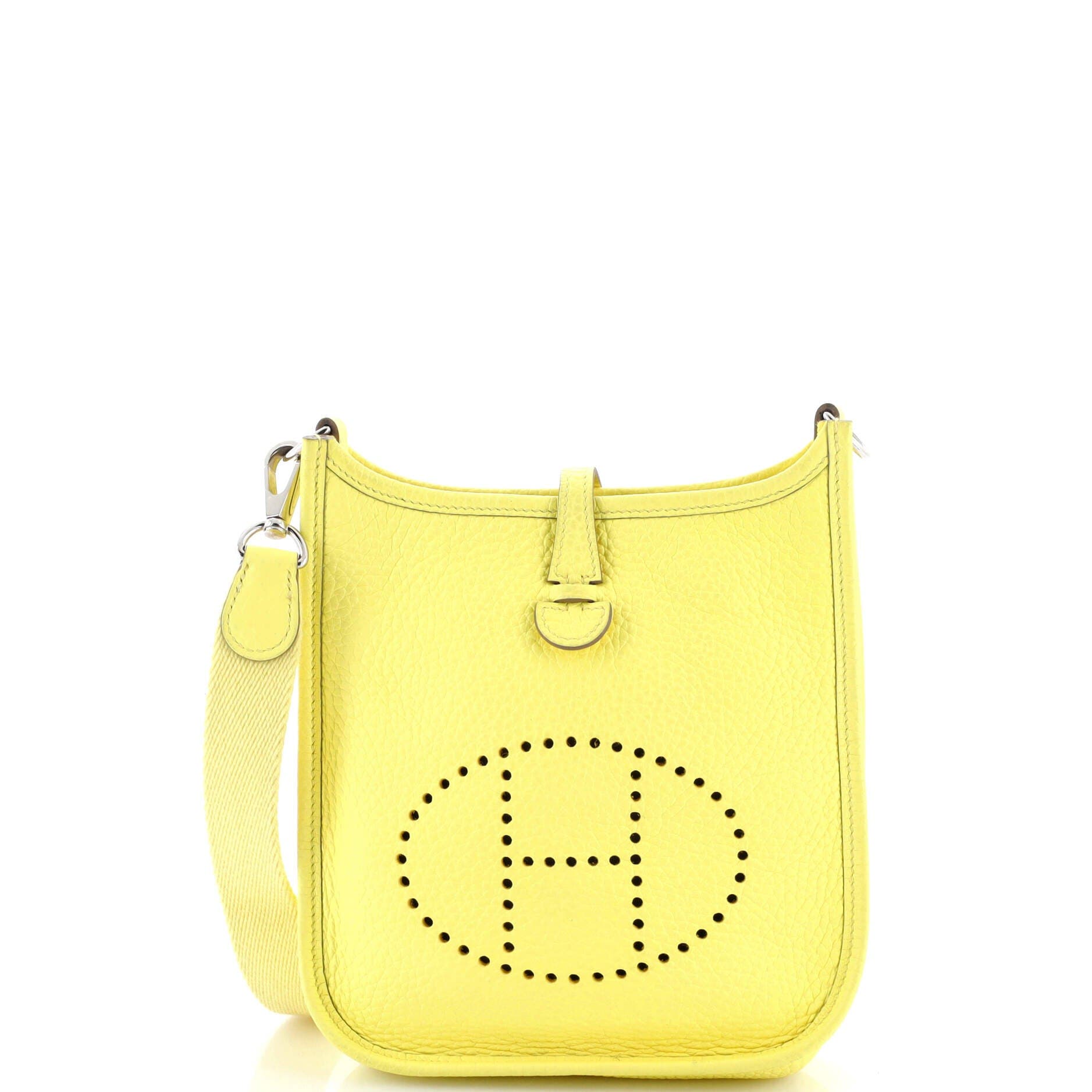 Pre-Owned Hermes Evelyne Bag Gen III Clemence TPM, Main, color, Lime