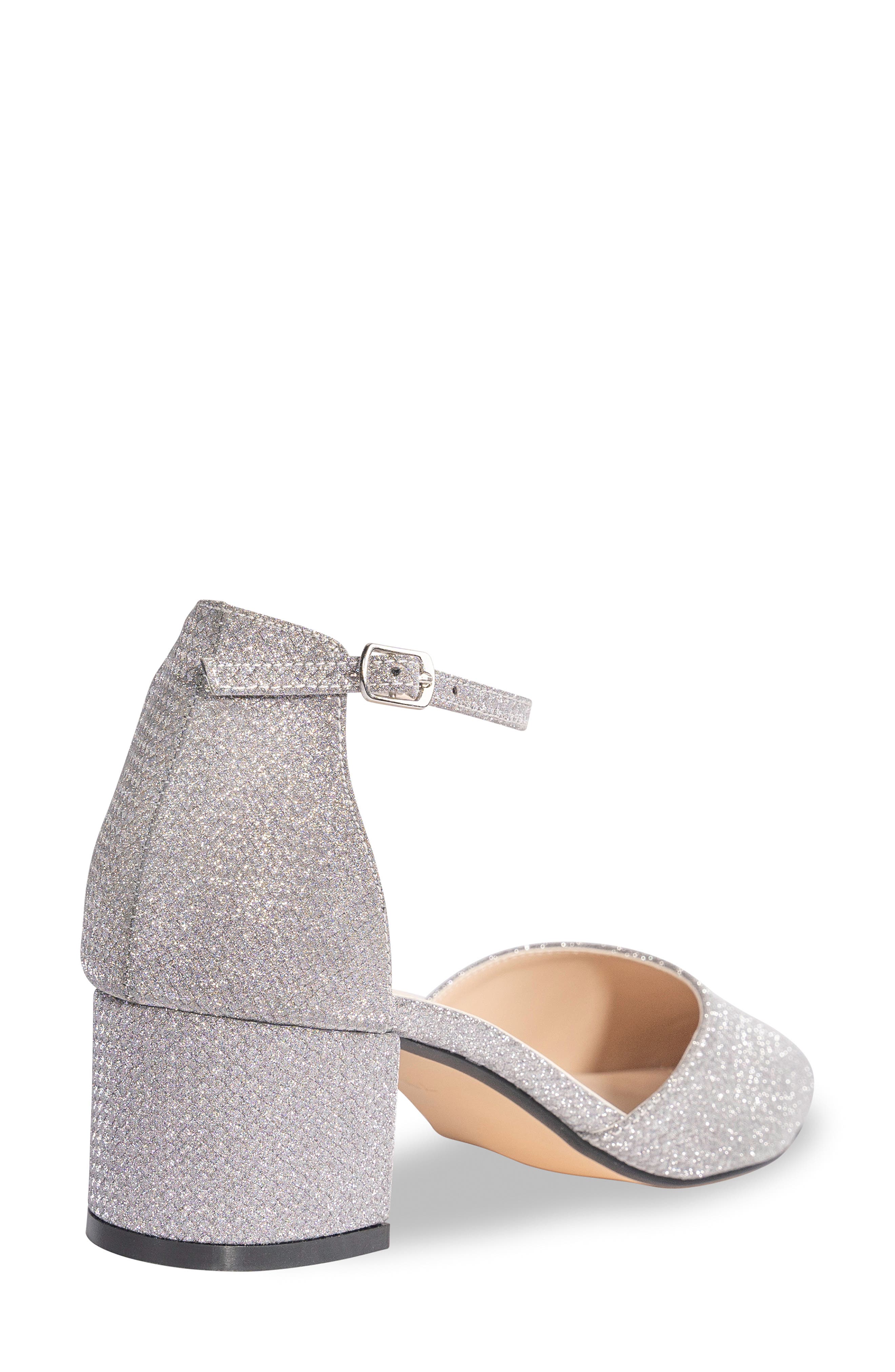 Touch Ups Tegan Ankle Strap Pointed Toe Pump, Alternate, color, Silver