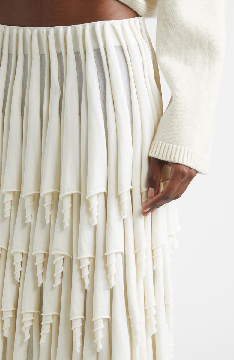 Alaïa Layered Cups Wool Blend Knit Skirt, Alternate, color, Blanc Naturel