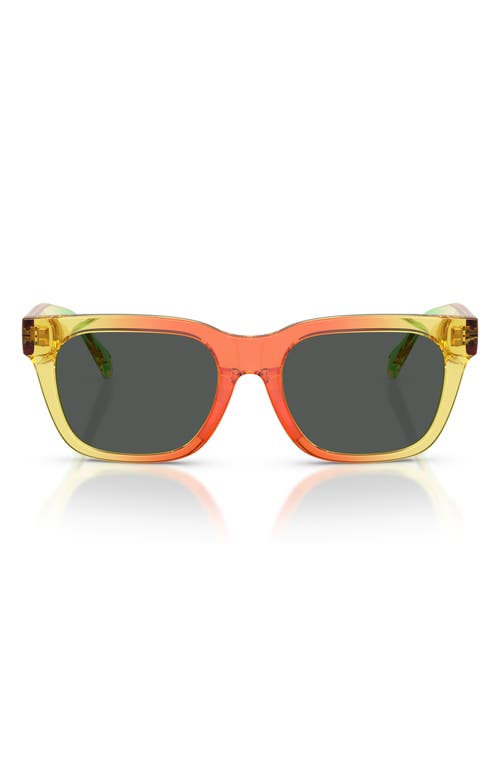 Versace 47mm Small Square Sunglasses In Yellow/orange/dark Grey