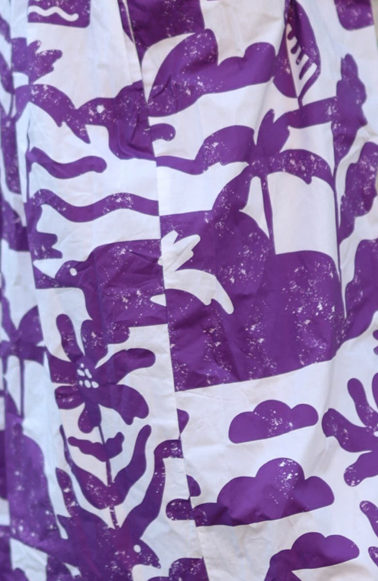 Jessie Zhao New York Malie Smocked Purple Midi Dress, Alternate, color, 