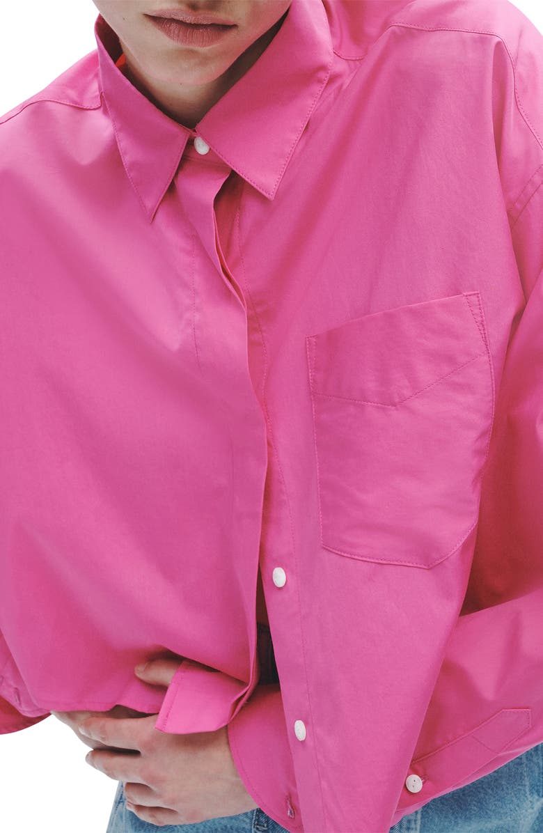 rag & bone Beatrice Cotton Poplin Crop Button-Up Shirt, Alternate, color,