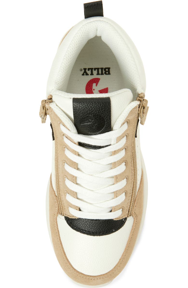 BILLY Footwear Comfort Double Zip High Top Sneaker, Alternate, color, White/ Black