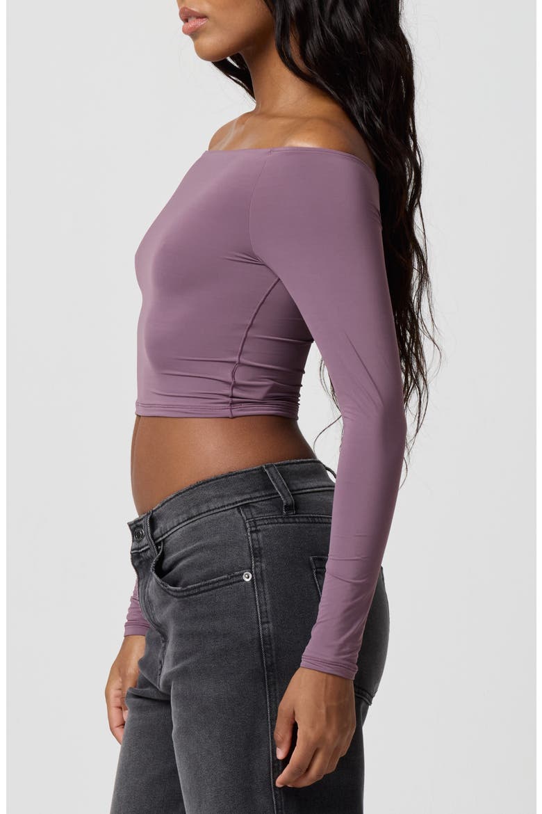 Softie Flex Long Sleeve Top, Alternate, color, BLACK PLUM