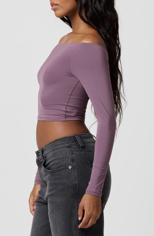 Florence By Mills Off The Shoulder Crop Top In Purple