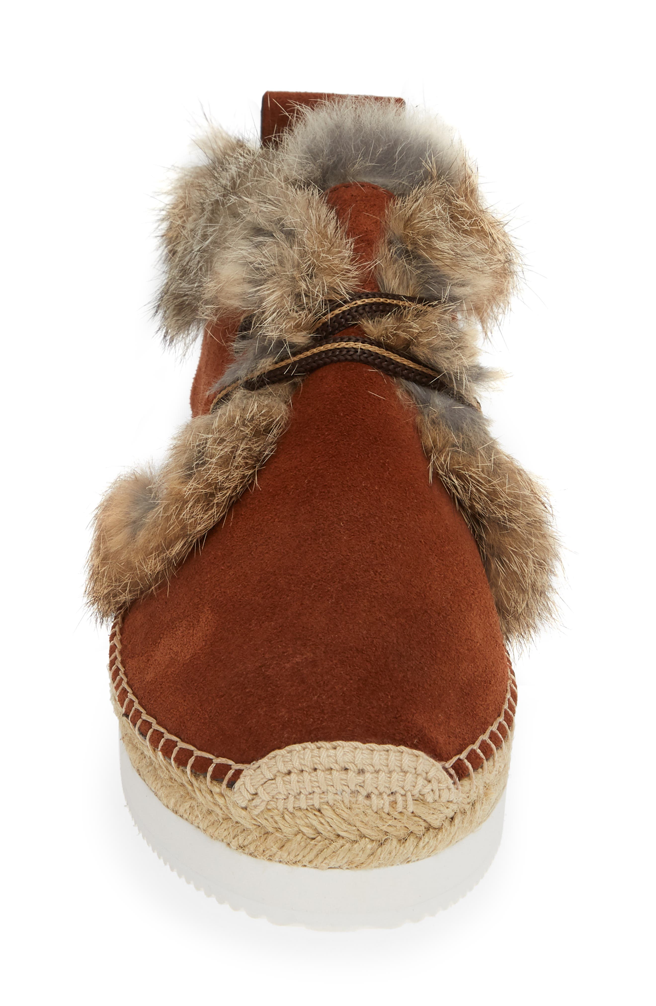 See by Chloé Glyn Genuine Shearling Lace-Up Espadrille, Alternate, color, 