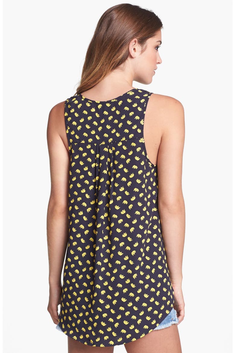 Racerback Tank, Alternate, color, YELLOW ELEPHANT PRINT