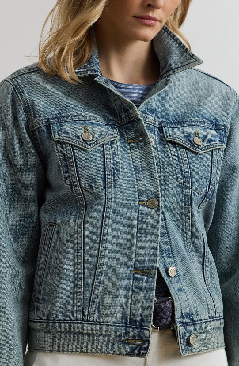 Lauren Ralph Lauren Denim Trucker Jacket, Alternate, color, 