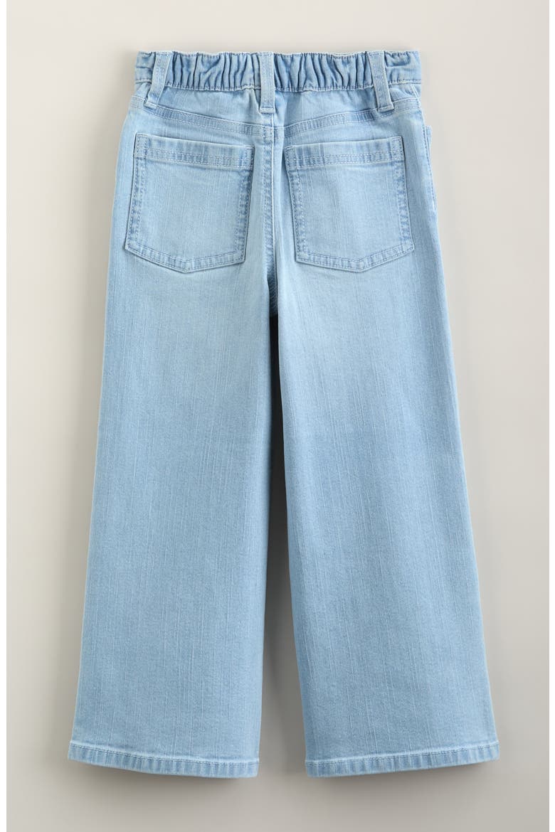 Kids' Bow Wide Leg Jeans, Alternate, color, LIGHT INDIGO WASH BOWS
