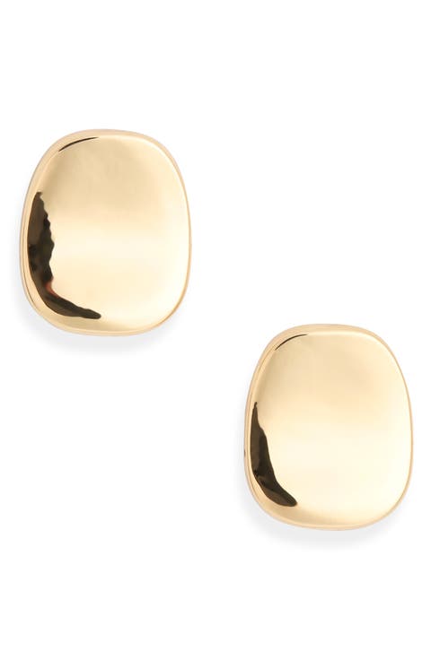 Flat Round Stud Earrings