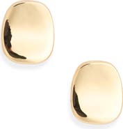 Leith Flat Round Stud Earrings