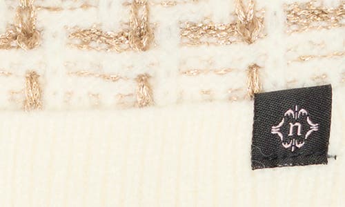 Nanette Lepore Tweed Knit Beanie With Faux Fur Pompom In Neutral