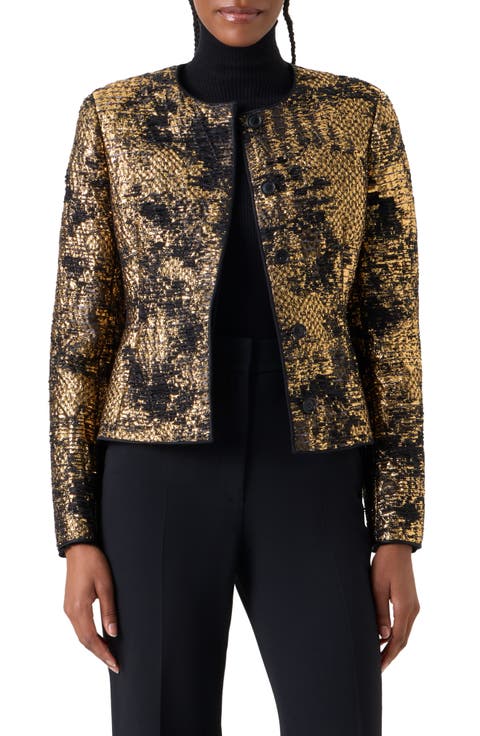 Fragmented Techno Lamé Jacquard Jacket