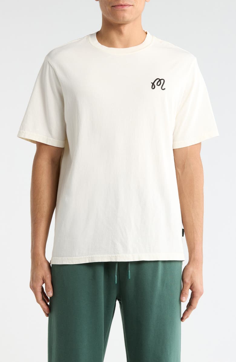 Malbon Golf Bermuda Brumal Buckets Embroidered Graphic T-Shirt, Main, color, Heather Ivory