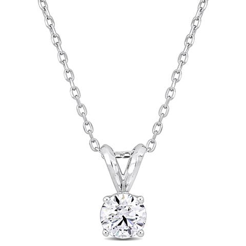3/4 CTW Lab-Grown Diamond Solitaire Necklace Platinum