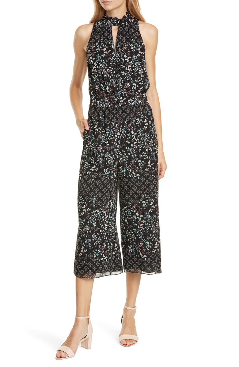 Ted Baker London Marcila Hazel High Neck Wide Leg Jumpsuit, Main, color, 