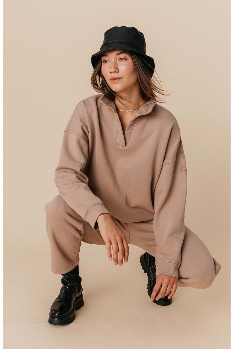 Organic Cotton Teddy Cropped Pant, Alternate, color, Fawn