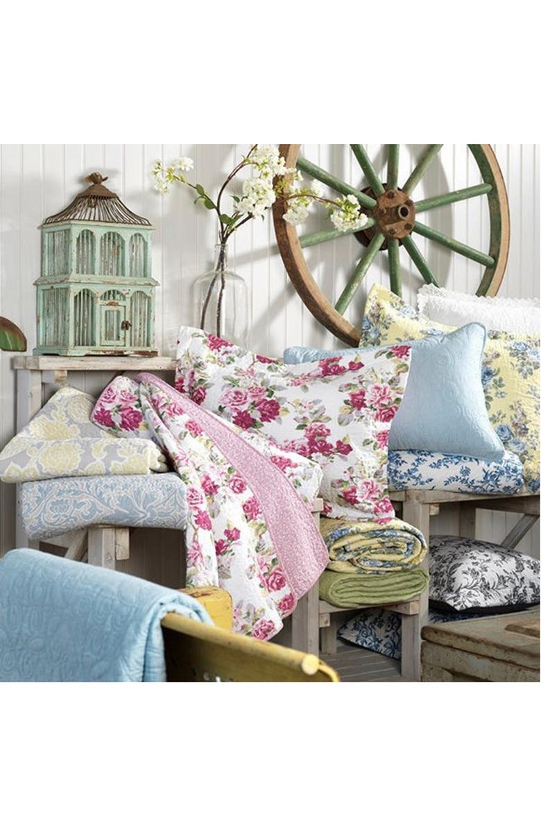 Laura Ashley Ruffle Garden Quilt, Alternate, color, Cream Multi