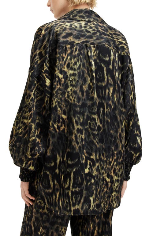 Allsaints Charli Silk Blend Animal Print Shirt