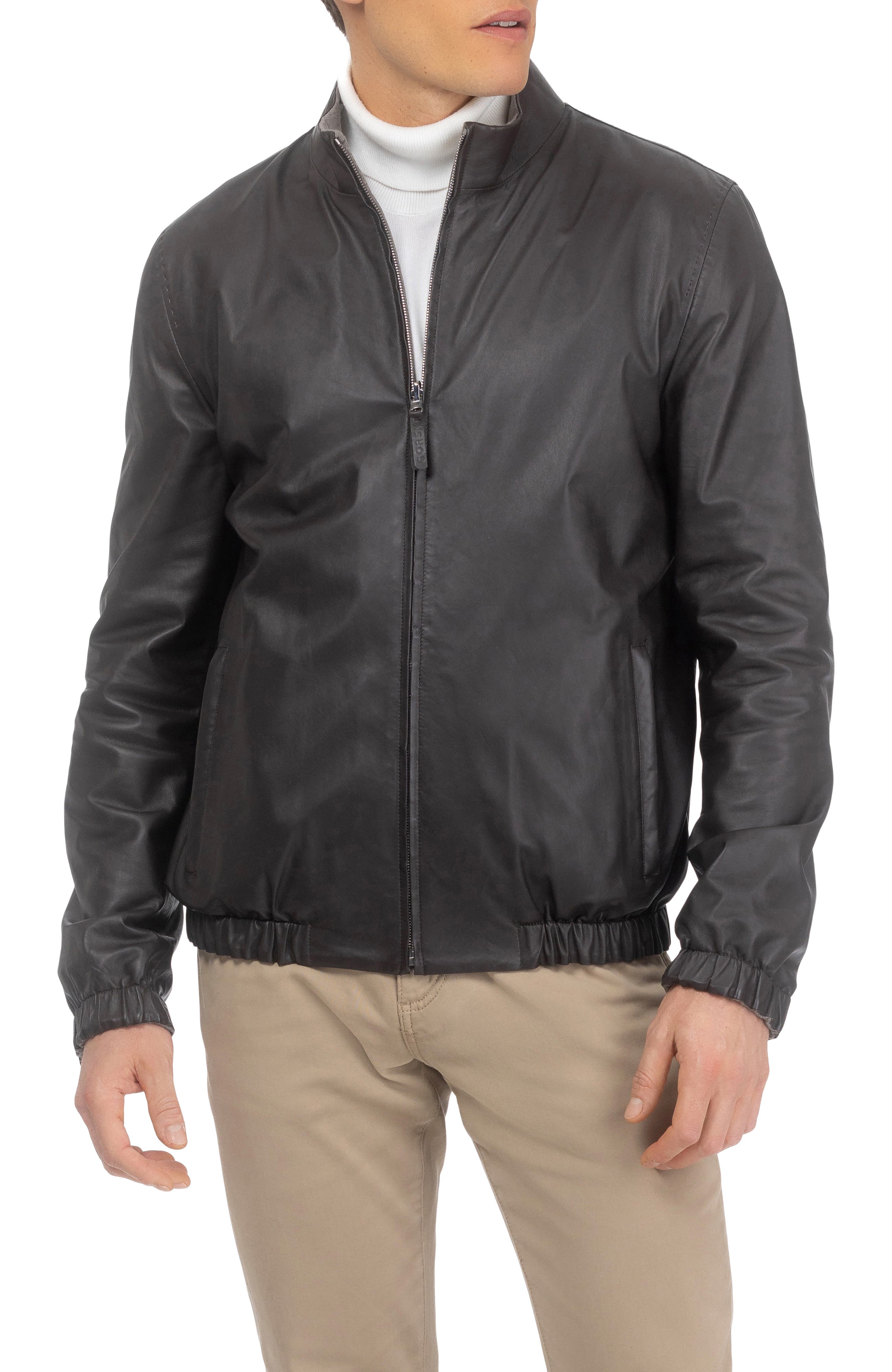 Men's Light Genuine Nappa Leather Jacket Reversible To Cashmere & Wool Crafted From Loro Piana - image 3