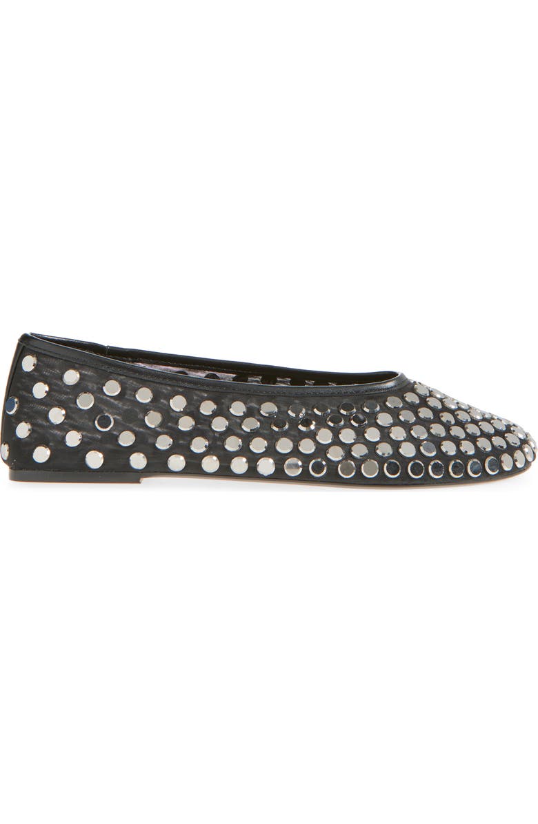 MANGO Savoir Studded Mesh Flat, Alternate, color, Black