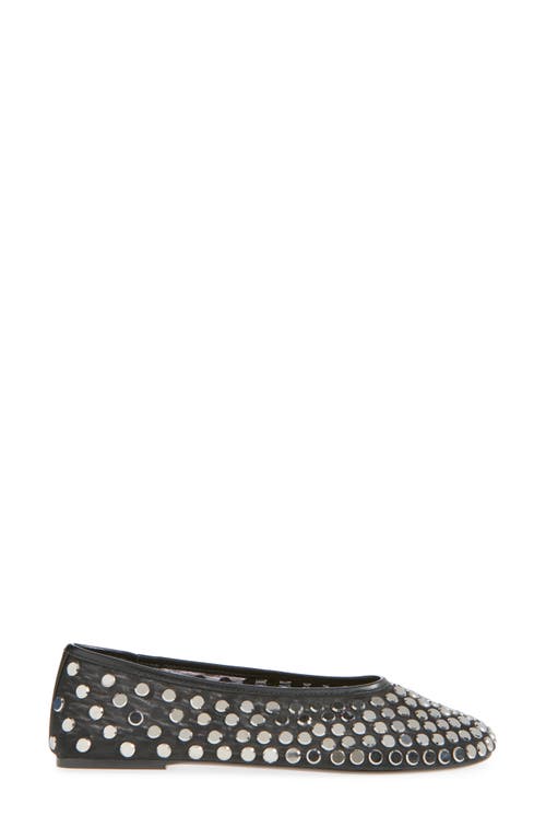 Mango Savoir Studded Mesh Flat In Black