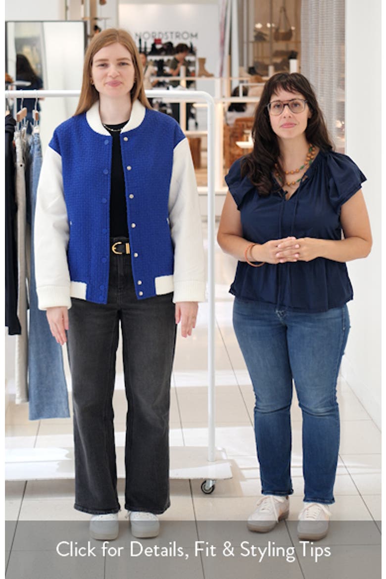 Tweed & Faux Leather Bomber Jacket video