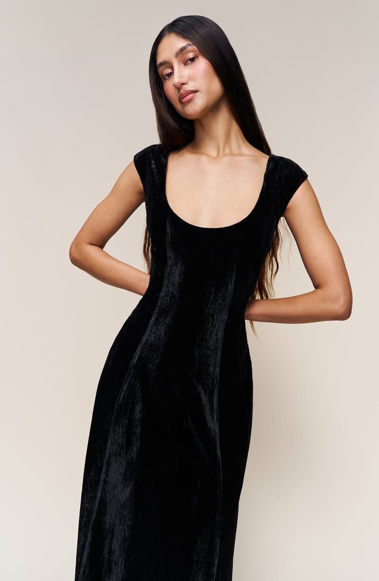 Guizio Leila Velvet Dress, Alternate, color, Black