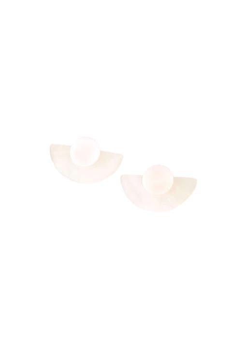 3-in-1 Mother-of-Pearl Geometric Stud Earrings Set