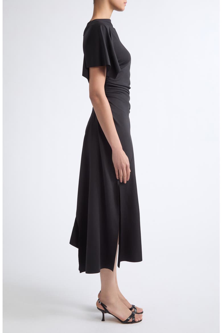 Blousey Midi Dress, Alternate, color, BLACK