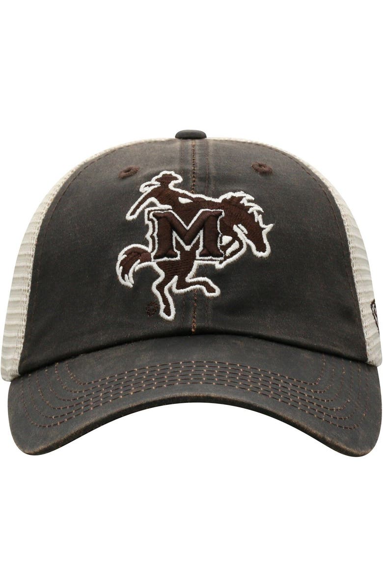 TOP OF THE WORLD Men's Top of the World Brown McNeese State Cowboys Scat Mesh Trucker Snapback Hat, Alternate, color, Brown