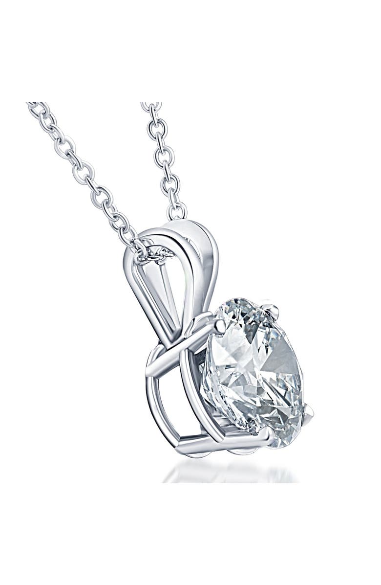 Bliss Diamond Certified 5Ct Round Solitaire Diamond Pendant Gold Lab Grown Necklace, Alternate, color, 14K White Gold