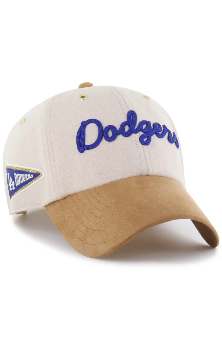 Stoney Clover Lane X '47 Men's '47 x Stoney Clover Lane  Natural/Tan Los Angeles Dodgers Script Charm Clean Up Adjustable Hat, Main, color, Natural